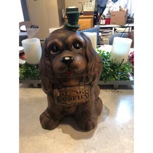 Vintage 1962 TreasureCraft Cocker Spaniel Cookie Jar Darrell Rescue Dog Ceramic